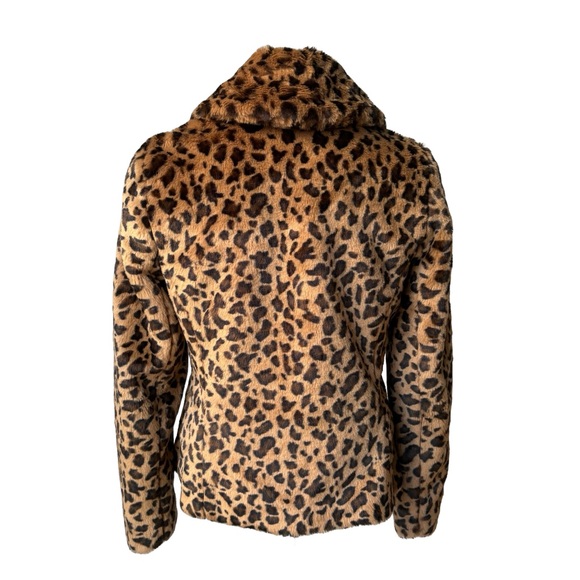 Banana Republic Y2K Safari Leopard Print Faux Fur Jacket, Sz S - Picture 3 of 15